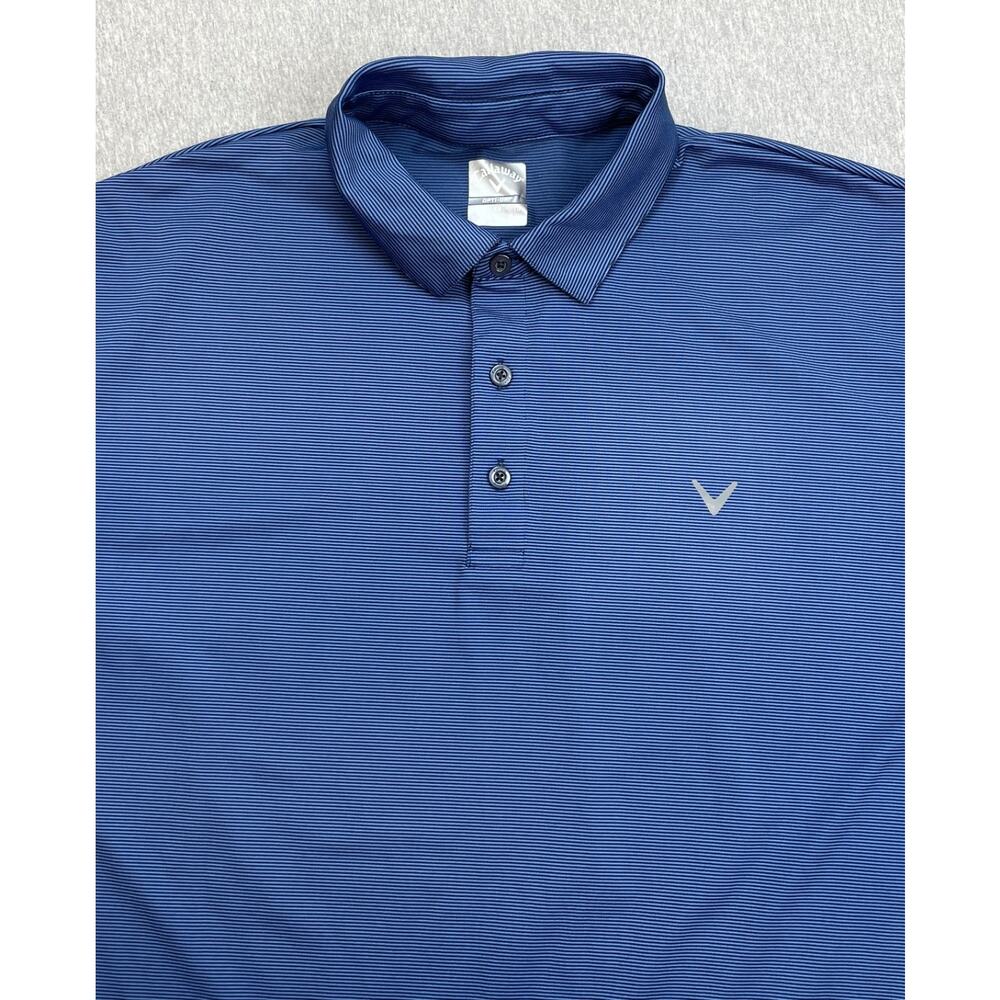 Callaway Polo Shirt Mens XL Blue‎ Golf Performance Opti-Dri Stretch Short Sleeve